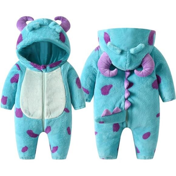 24-30mths Toddler Halloween Unisex Baby Animal Costume Fall Winter Hooded Romper - Picture 2 of 7